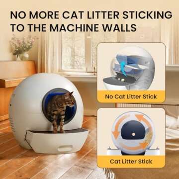 Self Cleaning Litter Box for Cats, Nafcefi S1 Automatic Cat Litter Box Self Cleaning Extra Large, Robot Litter Box Self Cleaning App Control/Odor Removal/Safety Protection Litter Box