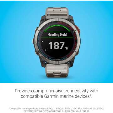 Garmin quatix® 7X Solar Edition, Marine GPS Smartwatch, Solar Charging Capabilities, Durable Watch with Flashlight, Tide Changes and Anchor Drag Alerts, Waypoint Marking