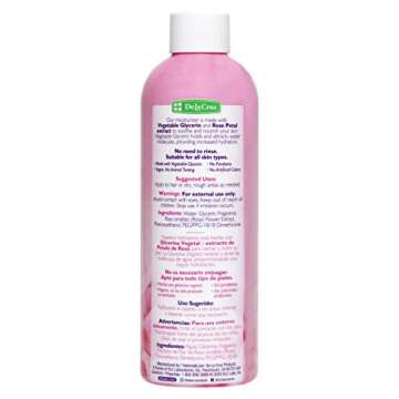 De La Cruz Rose Water and Glycerin for Face - Rosewater Facial Toner and Moisturizer for Skin and Hair 8 fl oz. (236 mL) - 1 Bottle