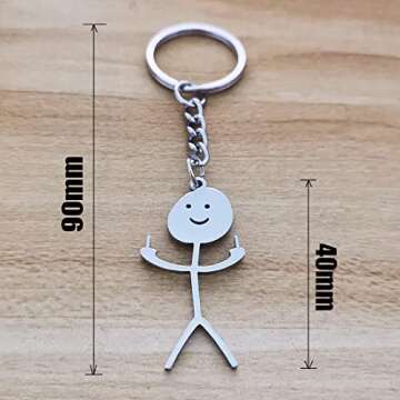 Funny Stainless Steel Middle Finger Keychain