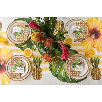 Hester & Cook Disposable Marigold Striped Table Runner - Paper Table Runner Roll for Parties or Weddings - American Made