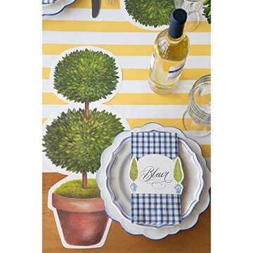 Hester & Cook Disposable Marigold Striped Table Runner - Paper Table Runner Roll for Parties or Weddings - American Made