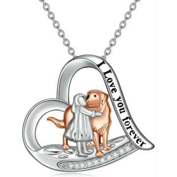 Elegant 925 Sterling Silver Dog Lover Necklace with Turquoise Heart Pendant