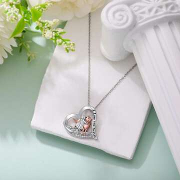 Dog Lover Necklace in Sterling Silver with Heart