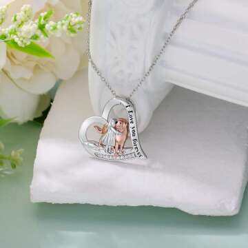 Dog Lover Necklace in Sterling Silver with Heart