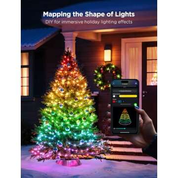 Govee Christmas Lights 2, 99FT 300LEDs RGBWIC Christmas Tree Lights with Shape Mapping Function, Smart Holiday String Lights for Christmas Decor, 130+ Preset Scenes, Voice and APP Control, Green Wire