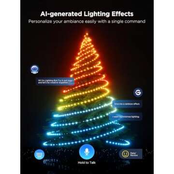 Govee Christmas Lights 2, 99FT 300LEDs RGBWIC Christmas Tree Lights with Shape Mapping Function, Smart Holiday String Lights for Christmas Decor, 130+ Preset Scenes, Voice and APP Control, Green Wire