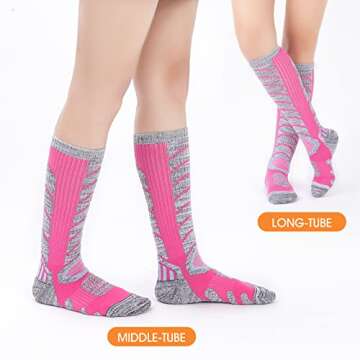 GUUMOR Ski Socks Womens Mens Skiing Snowboarding Socks Warm Winter Thermal 4 Pairs