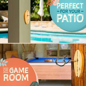 Surfboard Tiki Toss Hook and Ring Game for Everyone