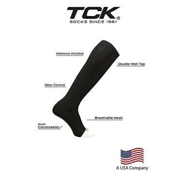 TCK Prosport Performance Tube Socks - Black X-Small