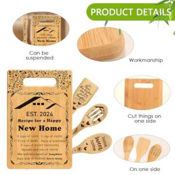 Housewarming Gifts New Home, New House Warming Gift Ideas Cutting Boards Gift Set for Homeowner House Warming Kitchen Gifts New House First Home Apartment Realtor Closing Gift for Clients C005