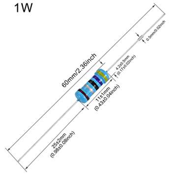 EDGELEC 100pcs 10 ohm Resistor 1W, 1 Watt ±1% Tolerance Metal Film Fixed Resistor, Multiple Values of Resistance Optional