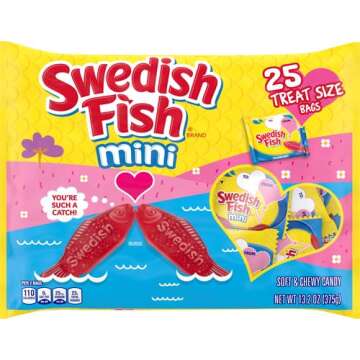 Swedish Fish Fat Free Soft Candy Valentine's Day Pack, 13.23 oz