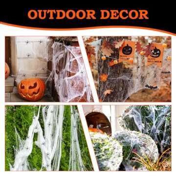 Halloween Spider Web Decorations with 30 Fake Spiders, Cover Up to 900 sq.ft Space Super Stretch Cobwebs for Halloween Indoor/Outdoor Party Decor