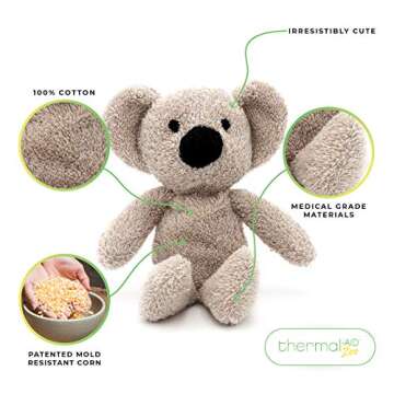 Thermal-Aid Zoo - Mini Microwavable Stuffed Animal - Plush Toy and Hot Cold Pack - Ollie The Koala - 3.15 x 2.6 x 9.3 in