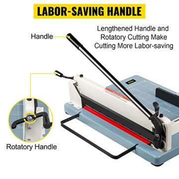 VEVOR Industrial Paper Cutter A4 Heavy Duty Cutter 12 Inch, 400 Sheets Paper Guillotine with Clear Cutting Guide Grids for Offices, Schools, Businesses and Printing Shops