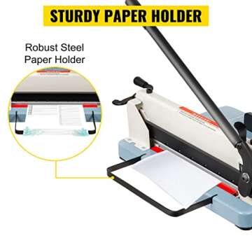 VEVOR Industrial Paper Cutter A4 Heavy Duty Cutter 12 Inch, 400 Sheets Paper Guillotine with Clear Cutting Guide Grids for Offices, Schools, Businesses and Printing Shops