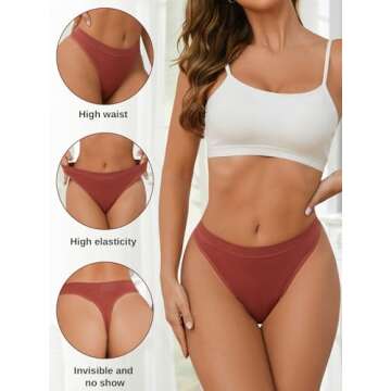 linccure Breathable Seamless Thongs: Comfortable Women's Underwear 5-Pack