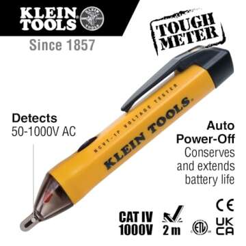 Klein Tools 69149P Electrical Test Kit with Digital Multimeter, Non-Contact Voltage Tester and Electrical Outlet Tester, Leads and Batteries