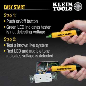 Klein Tools 69149P Electrical Test Kit with Digital Multimeter, Non-Contact Voltage Tester and Electrical Outlet Tester, Leads and Batteries