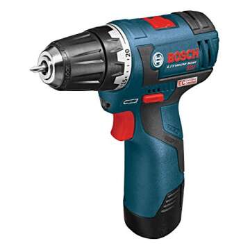 Bosch PS32-02 Cordless Drill Driver - 12V Brushless Compact Drill with 2 Lithium Ion Batteries, Charger & Soft Carrying Case