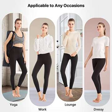 SINOPHANT High Waisted Leggings for Women - Full Length Capri Buttery Soft Yoga Pants for Workout Athletic(Full Black,S-M)