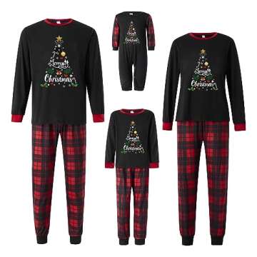 WephuPSho Christmas Family Pajamas Sets Xmas Matching Pajama Top Pants Set Holiday Jammies Sleepwear(!p-25, Dad, S)