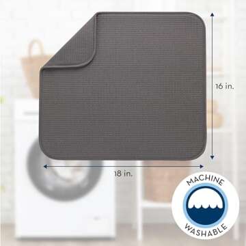 S&T INC. Microfiber Dish Drying Mat 16" x 18"