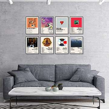 ASTRDECOR Kanye Album Cover Limited Edition Posters Set of 8, Rapper Music Posters Kanye Album Cover Posters for Room Aesthetic Canvas Wall Art Prints for Teens, Girls Room Decor (8x10inch, unframed)