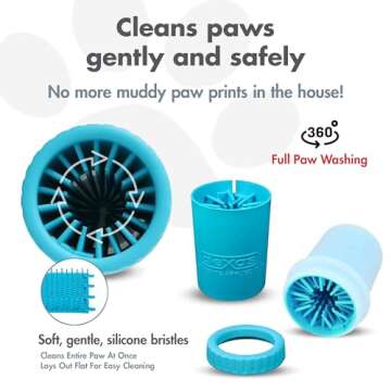 Dexas MudBuster Portable Dog Paw Cleaner - Premium Quality, Blue, Small Size for Pet Supplies and Accessories