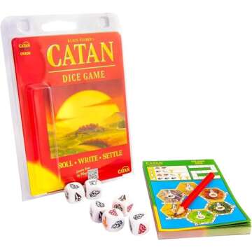 CATAN Dice Game - Portable Fun for On-the-Go Adventures! Strategy Game, Family Game for Kids and Adults, Ages 7+, 1-4 Players, 15-30 Minute Playtime, Made by CATAN Studio