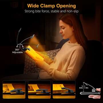 Gritin Book Light - LED, Rechargeable & Lightweight