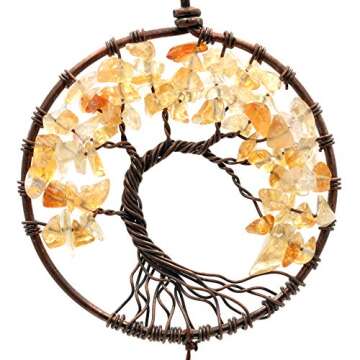 Urdeoms Brown Dream Catchers Tree of Life Boho Dreamcatcher for Bedroom Adult with Feathers and Citrine Crystal Wall Hanging Decor for Home Festival Blessing Gifts 18" Length (NO.11)