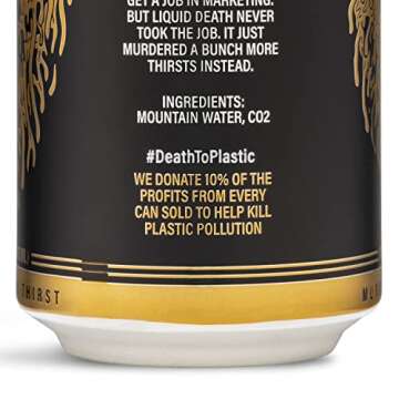 Liquid Death, Sparkling Mountain Water, 12-Pack (Tallboy Size 16.9oz Cans), Real Mountain Source