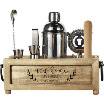 Bartender Kit with Stand - Perfect Housewarming Gift for New Home