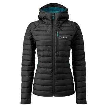 Rab Women's Microlight Alpine 700-Fill Down Hooded Puffer Jacket for Hiking & Skiing