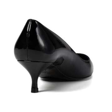 Stuart Weitzman Women's Stuart Kitten Pump, Black 1, 7