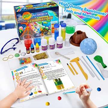 UNGLINGA 50+ Science Lab Experiments Kit for Kids, STEM Activities Educational Scientist Toys Gifts for Boys Girls Chemistry Set, Gemstone, Volcano Eruption