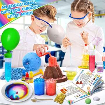 UNGLINGA 50+ Science Lab Experiments Kit for Kids, STEM Activities Educational Scientist Toys Gifts for Boys Girls Chemistry Set, Gemstone, Volcano Eruption