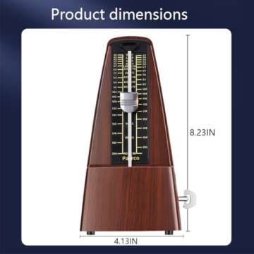 Mechanical metronome, piano sound, big guitar, violin, drum kit, instrument, universal rhythmologist (Musical Instrument Universal【Mahogany color】)