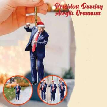 Trump Dancing Ornament Set of 3 - 2024 Christmas Tree Decorations