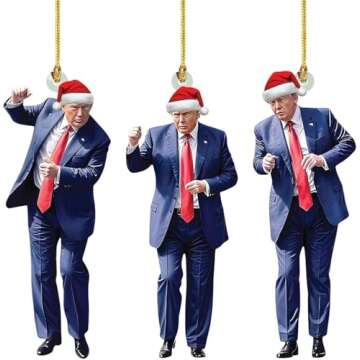 Trump Dancing Ornament Set of 3 for Christmas 2024