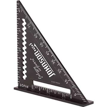 Johnson Level & Tool 1904-0450 Johnny Square Professional Easy-Read Finish Square, 4.5", Black, 1 Square