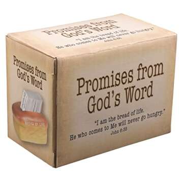 Christian Art Gifts Bread of Life Scripture Cards in Double-Sided Polystone Holder - John 6:35 Inspirational Bible Verses, Prayers & Promises, Multicolor for Home & Kitchen in Gift Box, 106 Cards