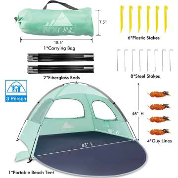 NXONE Beach Tent Sun Shade