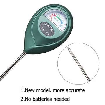 XLUX Soil Moisture Meter, Plant Water Monitor, Hygrometer Sensor for Gardening, Farming, Indoor and Outdoor Plants, No Batteries Required