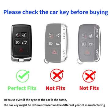 for Land Rover/Jaguar Key fob Cover,Compatible with Evoque Velar Sport Discovery Freelander2 LR4 Land Rover Sport and Jaguar XF XJ XE F-PACE F-TYPE Smart Key Premium Soft TPU Anti-dust Full Protection