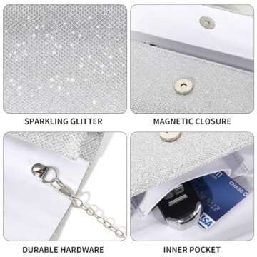 LovyoCoCo Sparkling Evening Clutch for Women