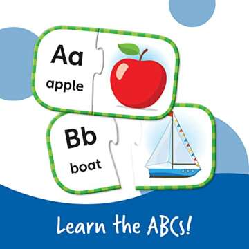 Learning Resources ABC Puzzle Cards, Kindergarten Readiness, Self Correcting Puzzles, Alphabet Learning Games, Puzzles for Toddlers, Ages 3+