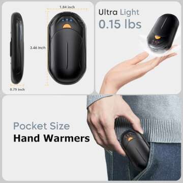 Rechargeable AI Hand Warmers - 20Hrs Safe Heat